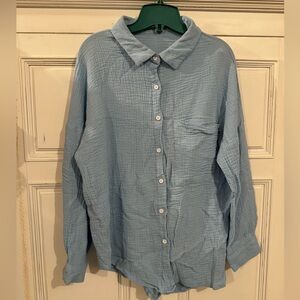 Button Down Shirt (Size L) (Blue)